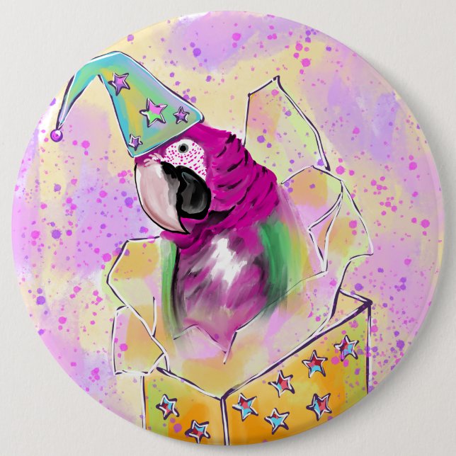 Chapa Redonda De 15 Cm Loro (Anverso)