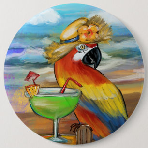 Chapa Redonda De 15 Cm Loros de Fiesta