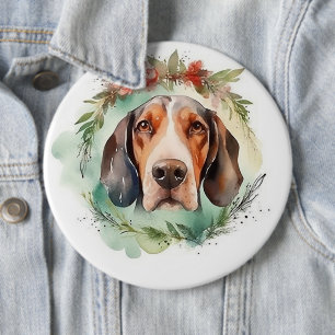 Chapa Redonda De 15 Cm Los Navidades de Walker Wreath Festive Pup