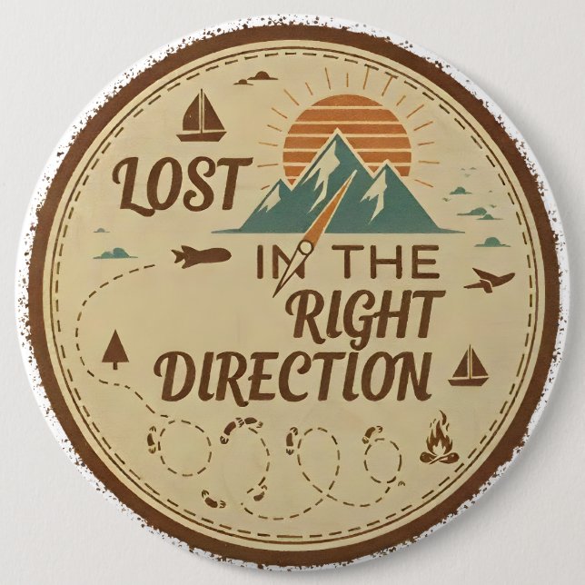 Chapa Redonda De 15 Cm Lost in the Right Direction (Anverso)
