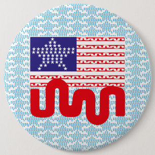 CHAPA REDONDA DE 15 CM LOVE EXPERIMENTAL USA FLAG STARS BY MASANSER