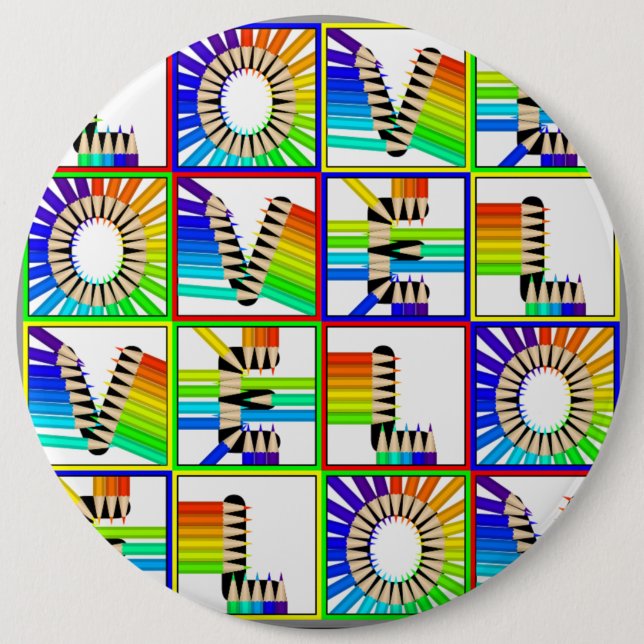 CHAPA REDONDA DE 15 CM LOVE PENCILS (Anverso)