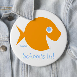 Chapa Redonda De 15 Cm Maestra vuelve a la escuela en peces de colores
