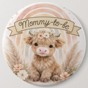 Chapa Redonda De 15 Cm Mamá a punto de ser Boho Baby Shower Floral Arcoír