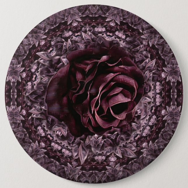 Chapa Redonda De 15 Cm Mandala de rosa  (Anverso)