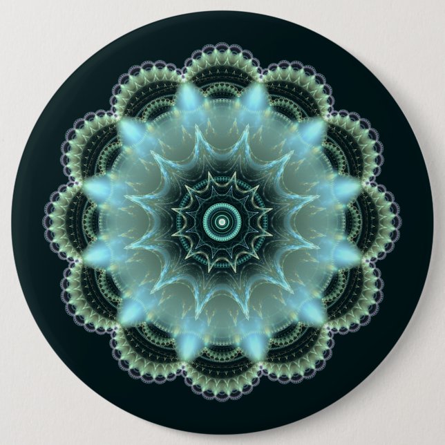 Chapa Redonda De 15 Cm Mandala fractal de estrella brillante (Anverso)