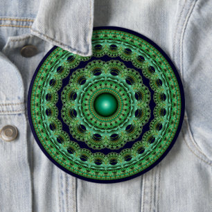 Chapa Redonda De 15 Cm Mandalá fractal redondo de hada ornamentado
