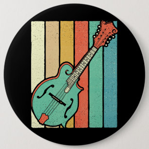 Chapa Redonda De 15 Cm Mandolin Player Funky Retro Bluegrass Mandolin Mus