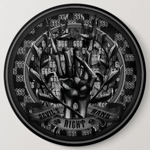 Chapa Redonda De 15 Cm Mano derecha del diablo