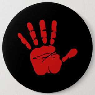 Chapa Redonda De 15 Cm Mano roja divertida