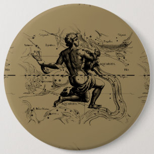 Chapa Redonda De 15 Cm Mapa de Constelación de Aquarius Hevelius 1690 en