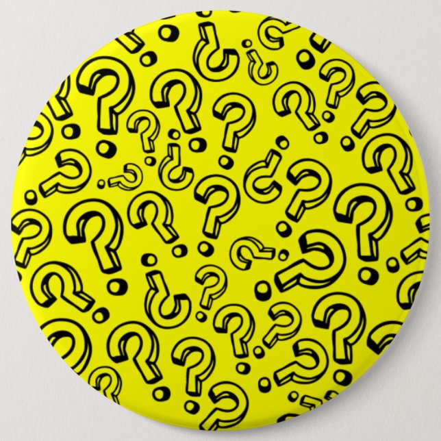 Chapa Redonda De 15 Cm Marcas de preguntas (Anverso)