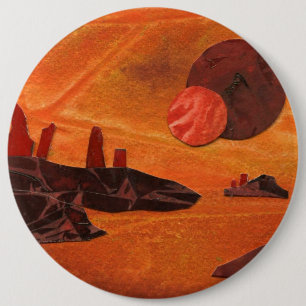 Chapa Redonda De 15 Cm "Mares de fuego" de ciencia ficción doble sol, mar