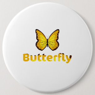 Chapa Redonda De 15 Cm Mariposa