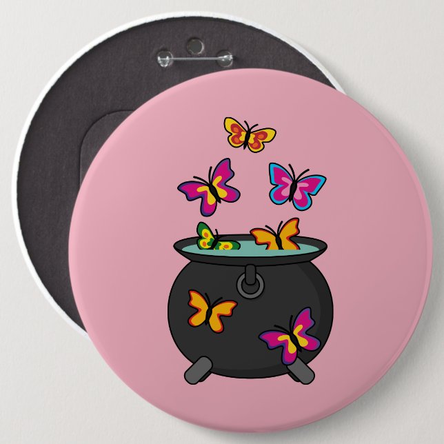 Chapa Redonda De 15 Cm Mariposas mágicas de un Cauldron (Anverso y reverso)