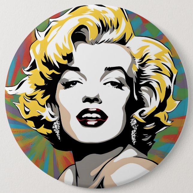 Chapa Redonda De 15 Cm Marylin Monroe (Anverso)