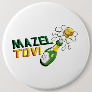 Chapa Redonda De 15 Cm Mazel Tov