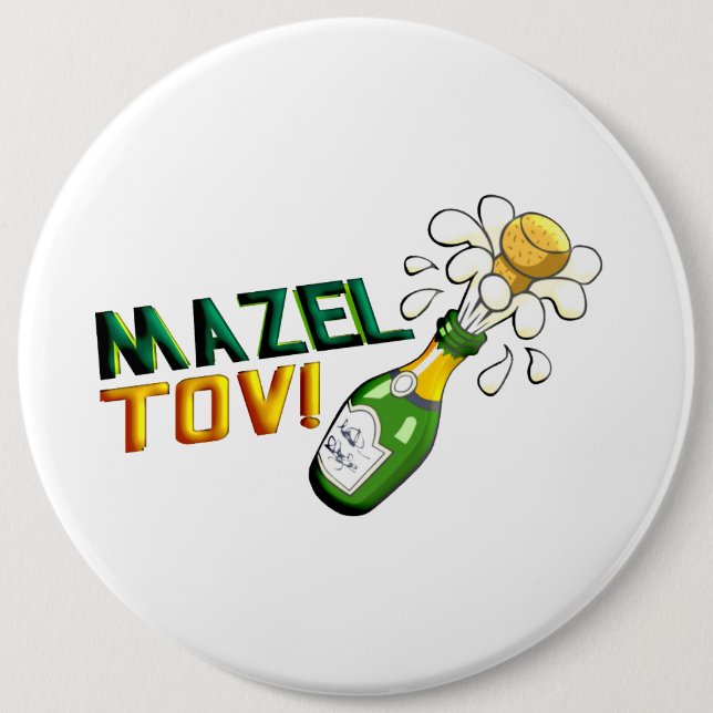 Chapa Redonda De 15 Cm Mazel Tov (Anverso)