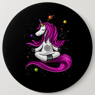 Chapa Redonda De 15 Cm Medición espacial mágica Unicornio de yoga zen