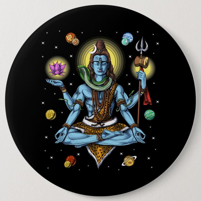 Chapa Redonda De 15 Cm Meditación de Shiva (Anverso)