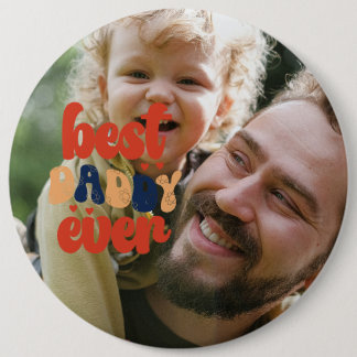 Chapa Redonda De 15 Cm Mejor Papá Retro Foto Personalizada  