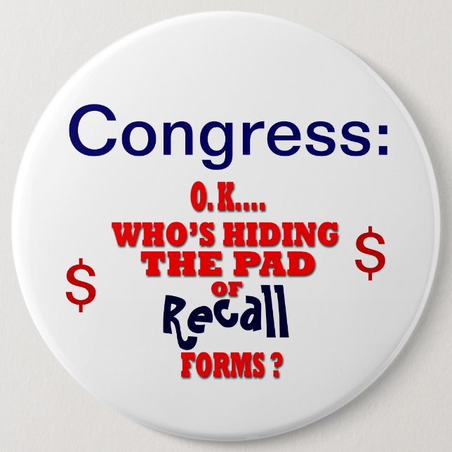 Chapa Redonda De 15 Cm Memoria del congreso (Anverso)