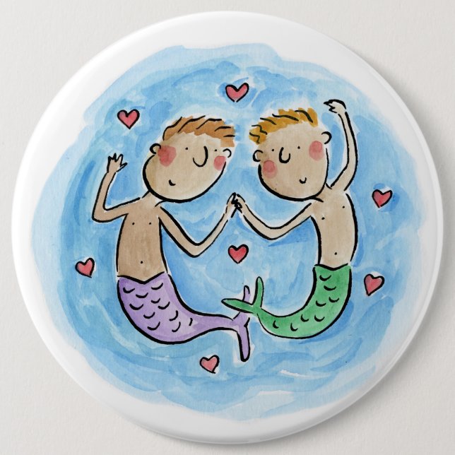 Chapa Redonda De 15 Cm Mermen (Anverso)