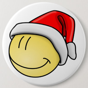 CHAPA REDONDA DE 15 CM MERRY CHRISTMAS FACE SANTA