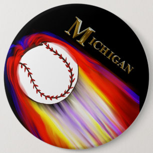 CHAPA REDONDA DE 15 CM MICHIGAN BASEBALL