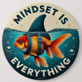 Chapa Redonda De 15 Cm Mindset Is Everything Goldfish Motivational Quote