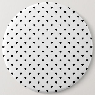 Chapa Redonda De 15 Cm Modelo blanco y negro de los corazones