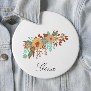 Chapa Redonda De 15 Cm Moderno Boho Floral
