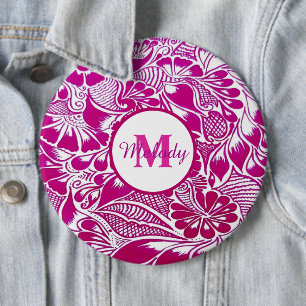 Chapa Redonda De 15 Cm moderno y elegante mehndi henna botánica floral ro