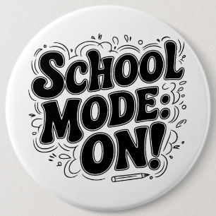Chapa Redonda De 15 Cm Modo escolar: ¡ON! Diseño de inspiración vintage
