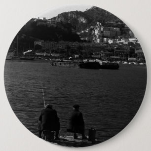 Chapa Redonda De 15 Cm Monaco Principado puerto de pescadores Vintage 197