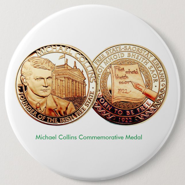 Chapa Redonda De 15 Cm Moneda de oro irlandesa para distintivo (Anverso)