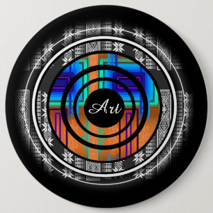 Chapa Redonda De 15 Cm Monograma de futuro nórdico