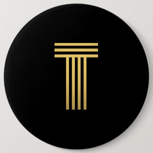 Chapa Redonda De 15 Cm Monograma de oro moderno