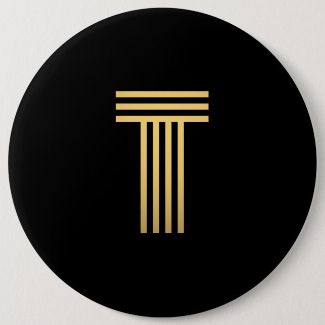 Chapa Redonda De 15 Cm Monograma de oro moderno (Anverso)