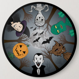 Chapa Redonda De 15 Cm Monstruo de Halloween