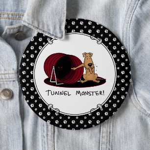 Chapa Redonda De 15 Cm Monstruo del túnel - aguda perro nervioso