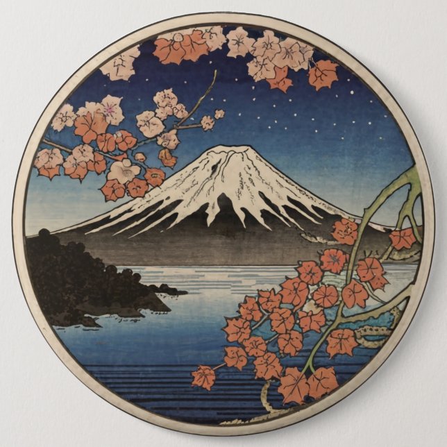 Chapa Redonda De 15 Cm Monte Fuji Fujisan (Anverso)