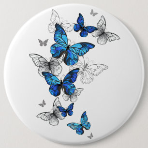 Chapa Redonda De 15 Cm Morfo de las mariposas voladoras azules