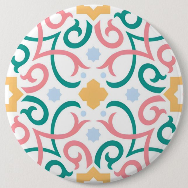 Chapa Redonda De 15 Cm Mosaico/pastel/primavera (Anverso)