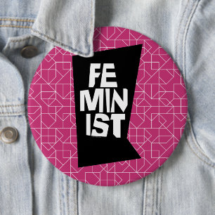 Chapa Redonda De 15 Cm Mujer igual imitación del chica femenino feminista
