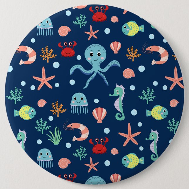 Chapa Redonda De 15 Cm Mundo del Mar (Anverso)