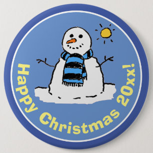 Chapa Redonda De 15 Cm Muñeco de Nieve de Dibujos Animados en Navidad