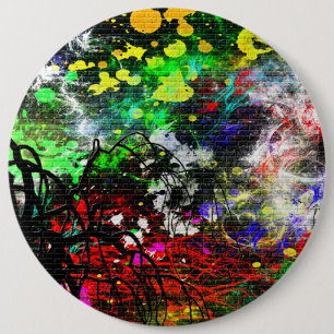 Chapa Redonda De 15 Cm Muro de ladrillo del graffiti