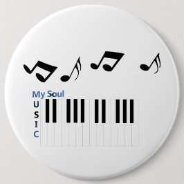 Chapa Redonda De 15 Cm Music Piano Key Music Note