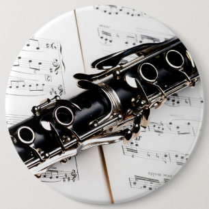 Chapa Redonda De 15 Cm Música de Clarinete